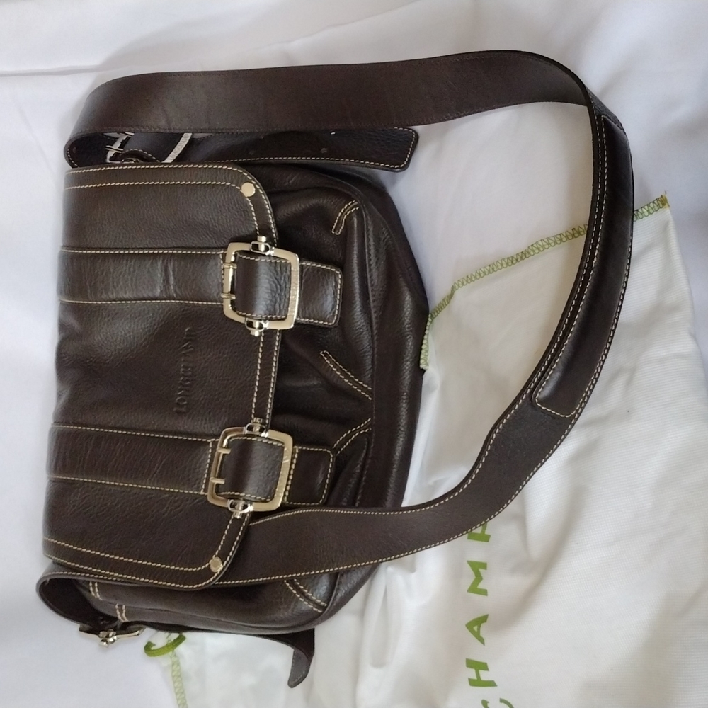Longchamp leather bag with dustcover